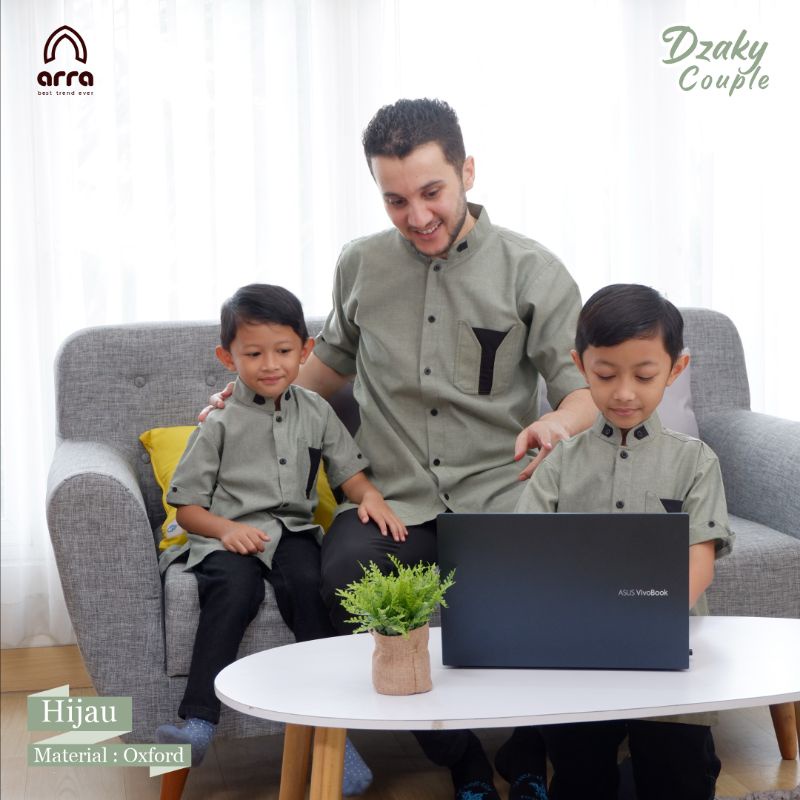 Baju Koko Kurta Pakistan Couple Ayah Dan Anak Lengan Pendek Dzaky Original Premium