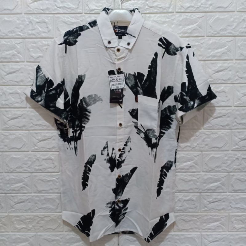 Kemeja Pria Motif Pria Cowok Lengan Pendek Bunga Formal Casual Murah Slimfit All Size M L XL Bagus