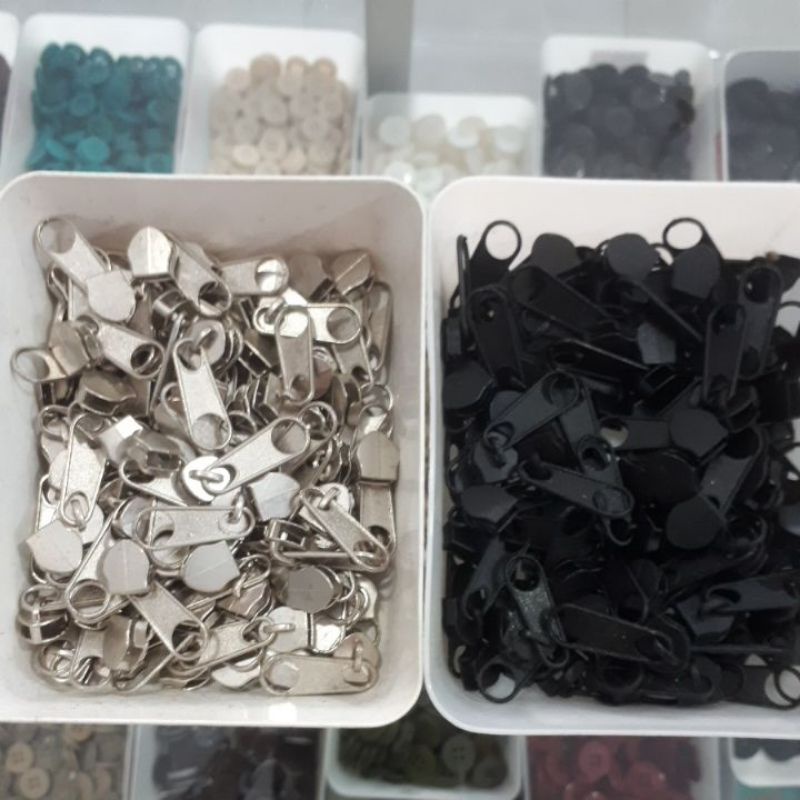 kepala resleting besi no 3 gigi halus