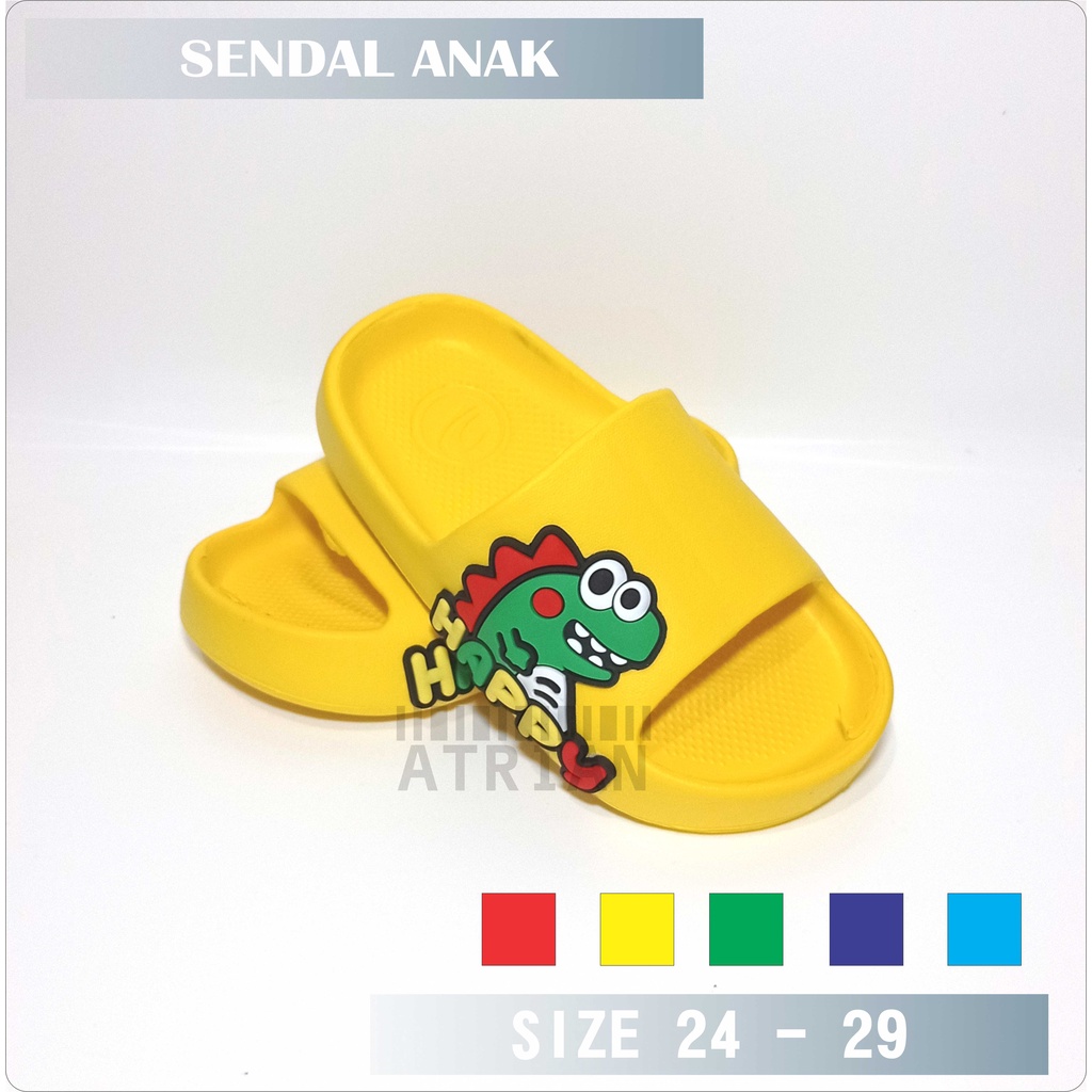 SENDAL SELOP ANAK CASUAL MOTIF DINOSAURUS MODEL BARU