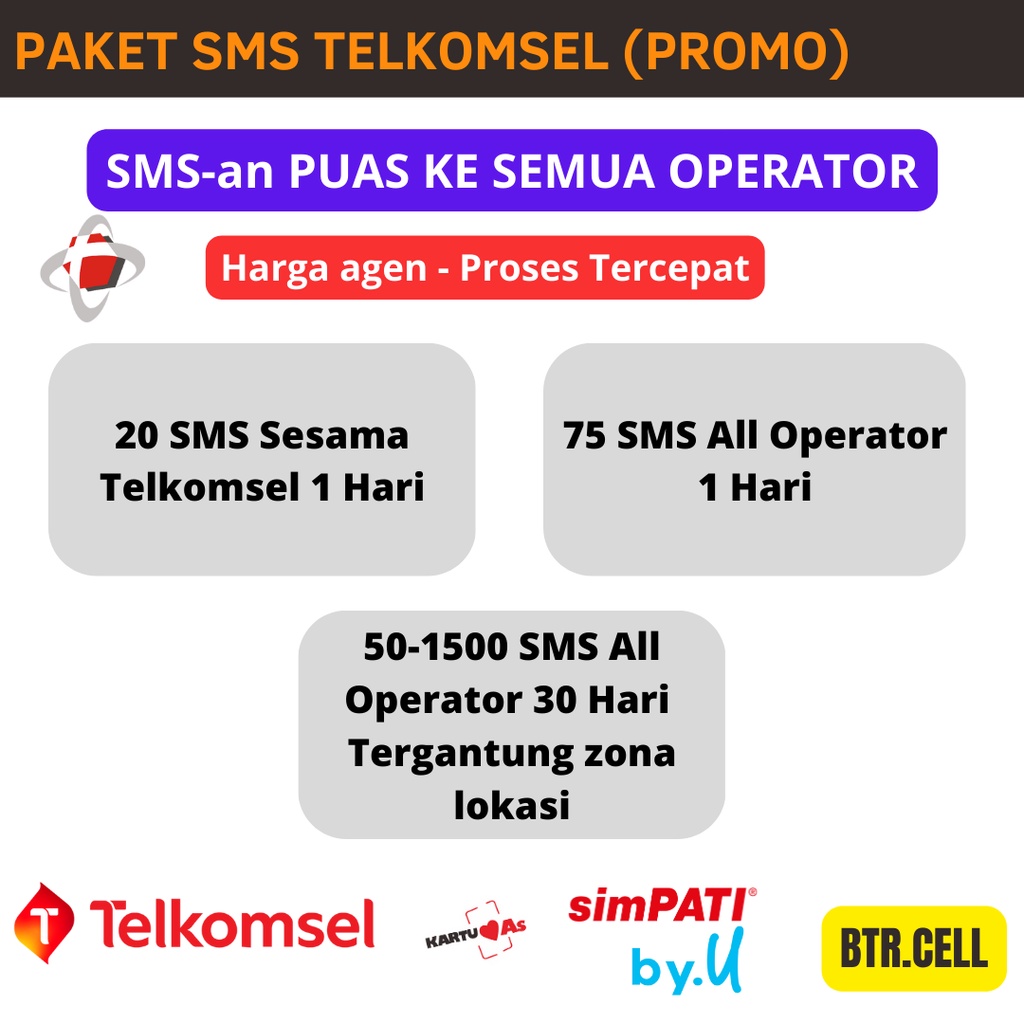 PAKET SMS TELKOMSEL AS SIMPATI LOOP 1HARI 30HARI MURAH KE SEMUA OPERATOR 25SMS 75SMS LANGSUNG MASUK