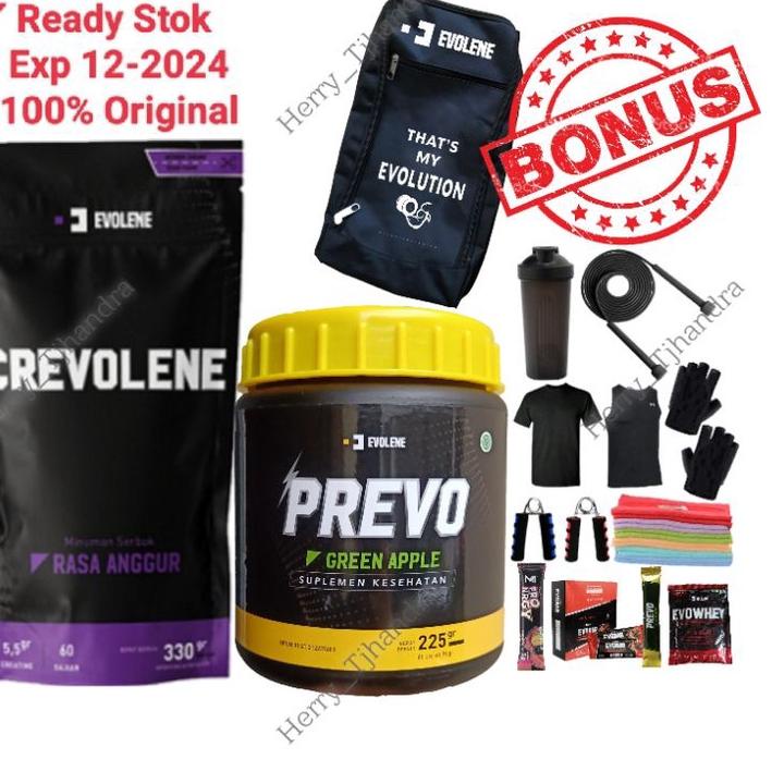 ™ EVOLENE Crevolene Creatine Evolen | isi 330gr 60 serving |  & HALAL | PREVO PRE WORKOUT isi 45sc ✵