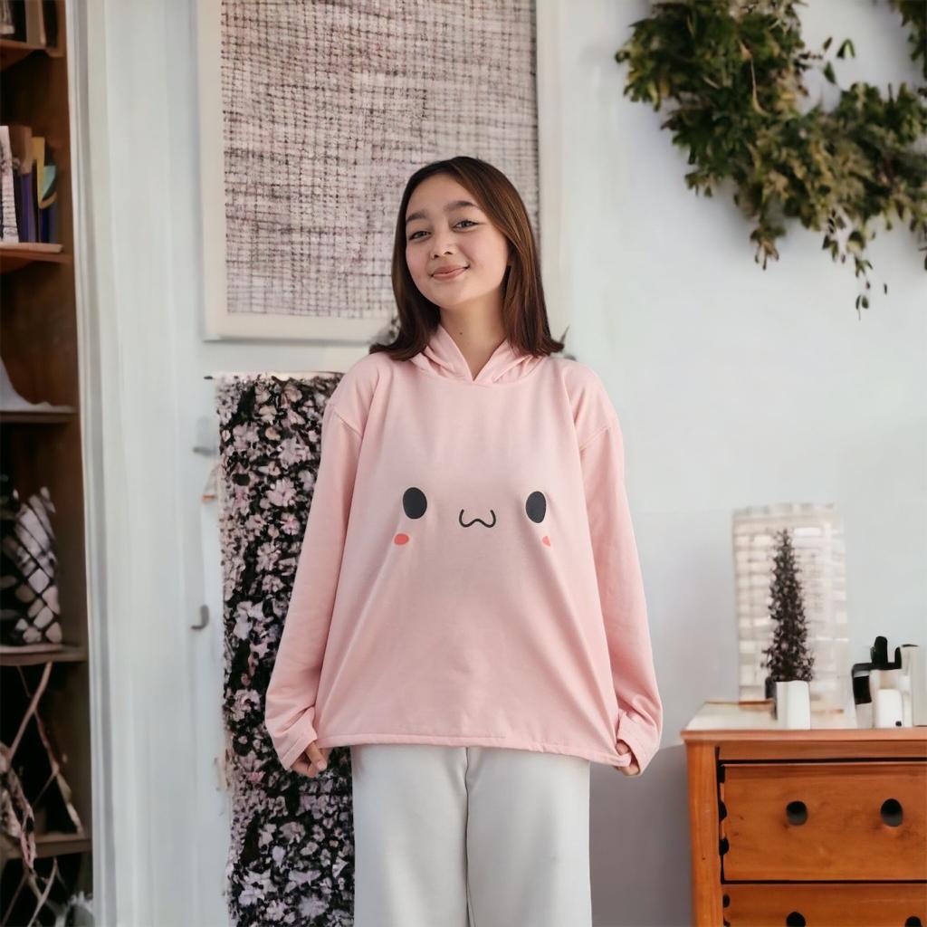 SWEATER HOODIE RABBIT - SWEATSHIRT LUCU BAHAN NYAMAN DAN LEMBUT KOREANSTYLE