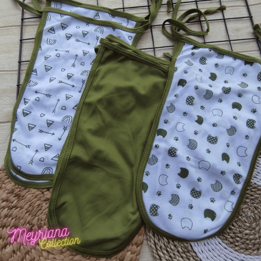 Seri Matcha / Olive - 12 Pcs  6 Pcs Popok Bayi Baru Lahir Popok Sambung Cuci Popok Tali Bayi Baru Lahir Meyriana Collection