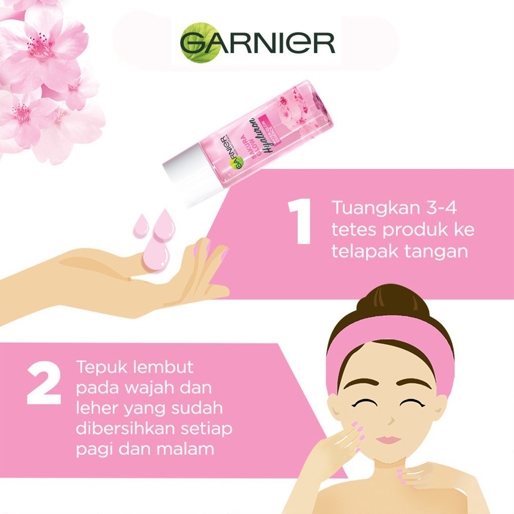 ❤ RATU ❤ Garnier Sakura Glow Hyaluron Water Glow Essence Glow Skin 30ml | 100ml ✔️BPOM