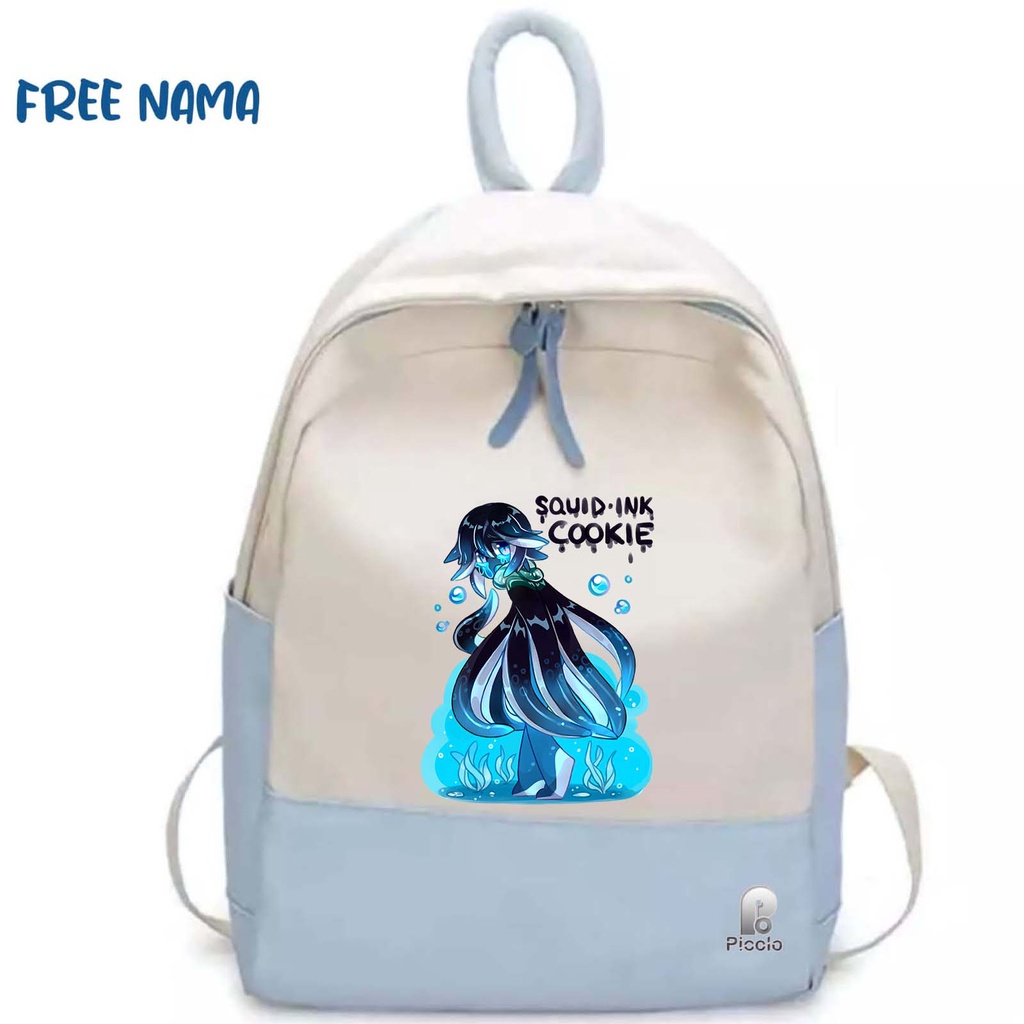 TAS RANSEL BACKPACK ANAK SEKOLAH MOTIF SQUID INK COOKIE RUN KINGDOM UNISEX (FREE NAMA)