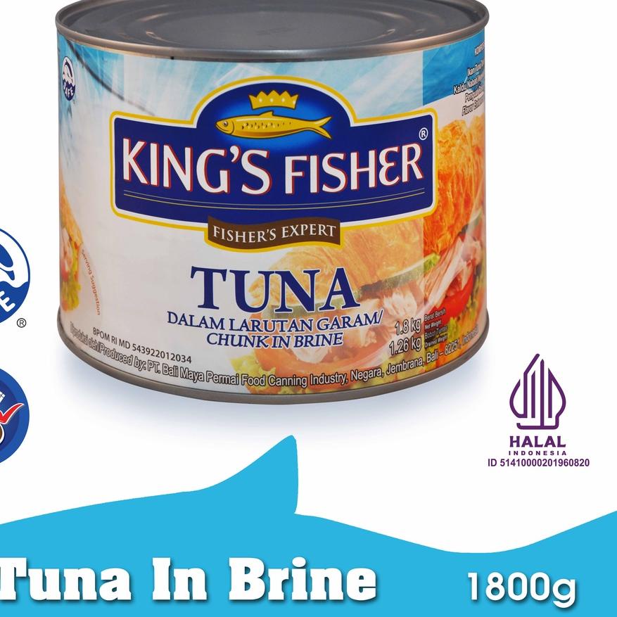 

❈ King's Fisher Tuna dalam Air Garam Tuna in Brine Daging Tuna Makanan Kaleng 1800 gr ✿