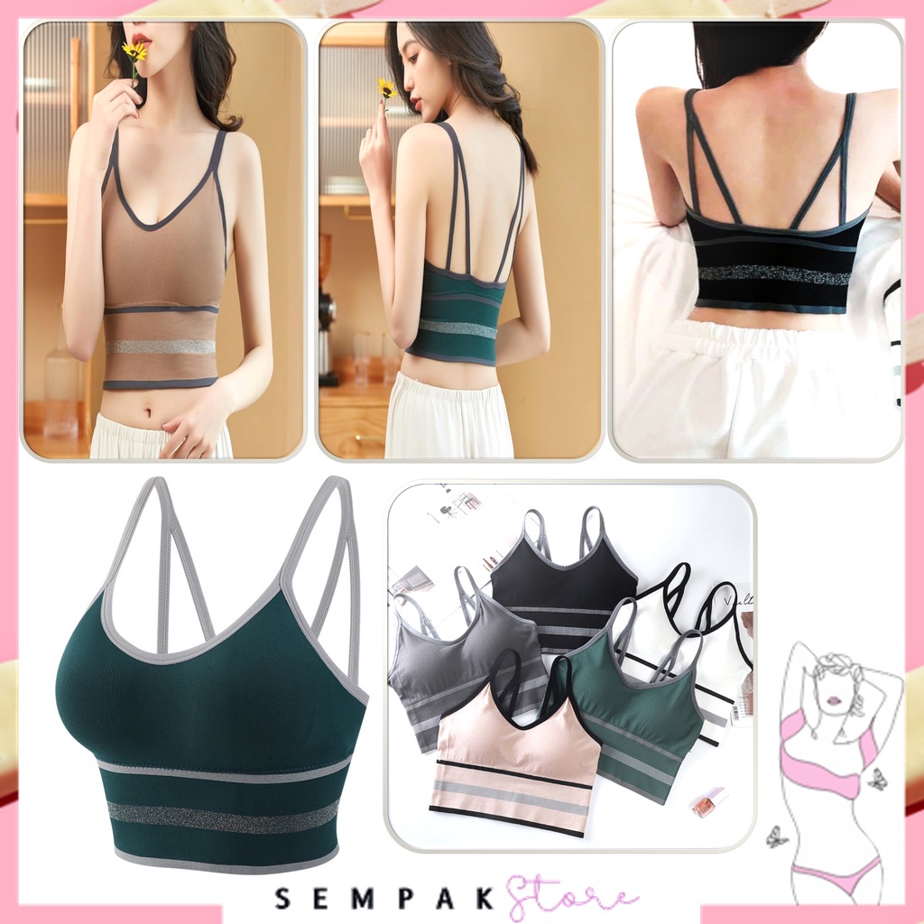 Bra Sport Wanita Tanpa Kawat 6454