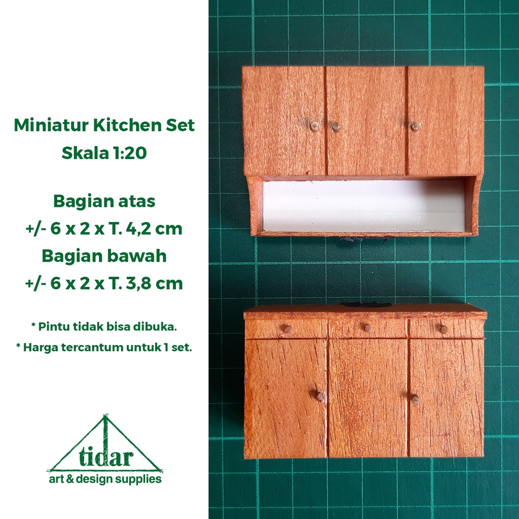 

[MR] MH - Miniatur Maket Kitchen Set Atas Bawah Skala 1:20 - Lemari Dapur