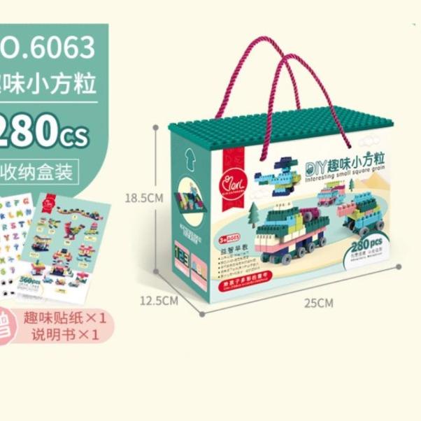 ♣ Mainan Edukasi Anak Bricks Balok  Set DIY Susun Balok ❂