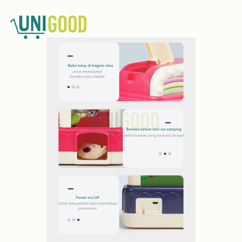 UNIGOOD - Mini Claw Machine Mainan Anak Mesin Capit Tangkap Boneka Kado Anak