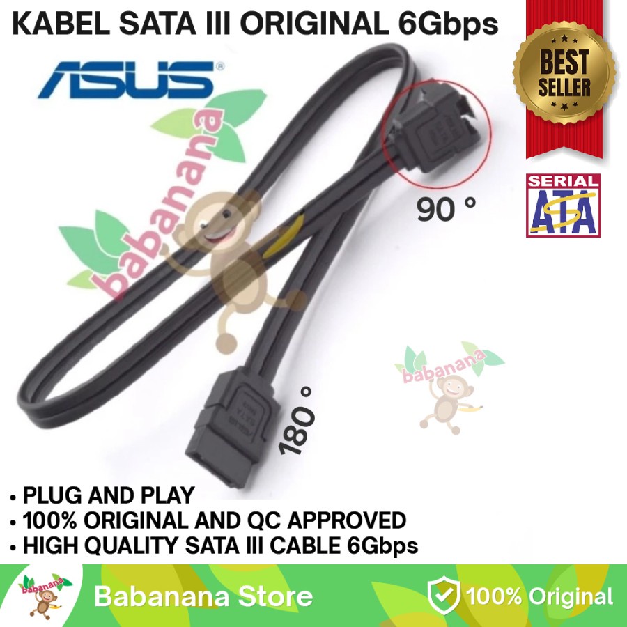 KABEL SATA DATA 3 ORIGINAL 6Gbps KLIP SIKU Asus Asrock Gigabyte Msi 90 DEGREE ELBOW