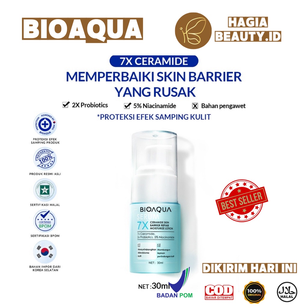 BISA COD - BIOAQUA 7X Ceramide Skin Barrier Repair Moisturize Cream 50g