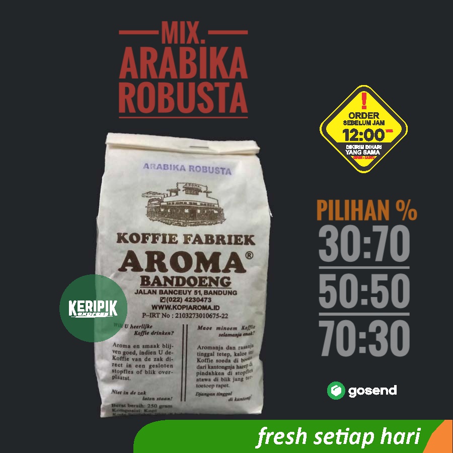 

Kopi Aroma Bandung Mix Arabika Robusta Custom Blend