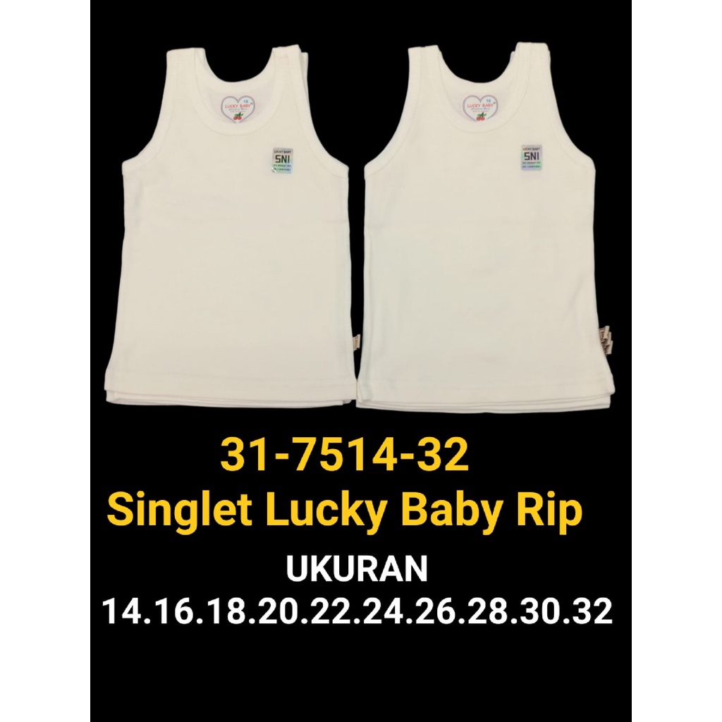 Singlet Lucky Baby Rip 6pcs Kaos Dalam Bayi