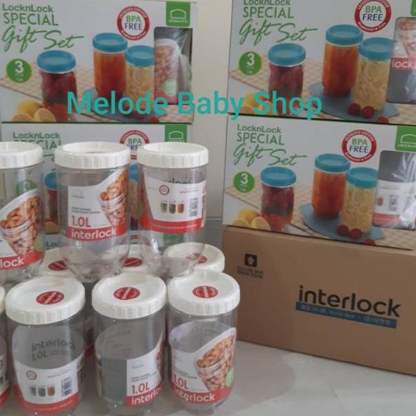 Sale Terbatas [Lock n Lock] Interlock Special Gift Set (Toples Lebaran isi 3pcs @1L dapat box)