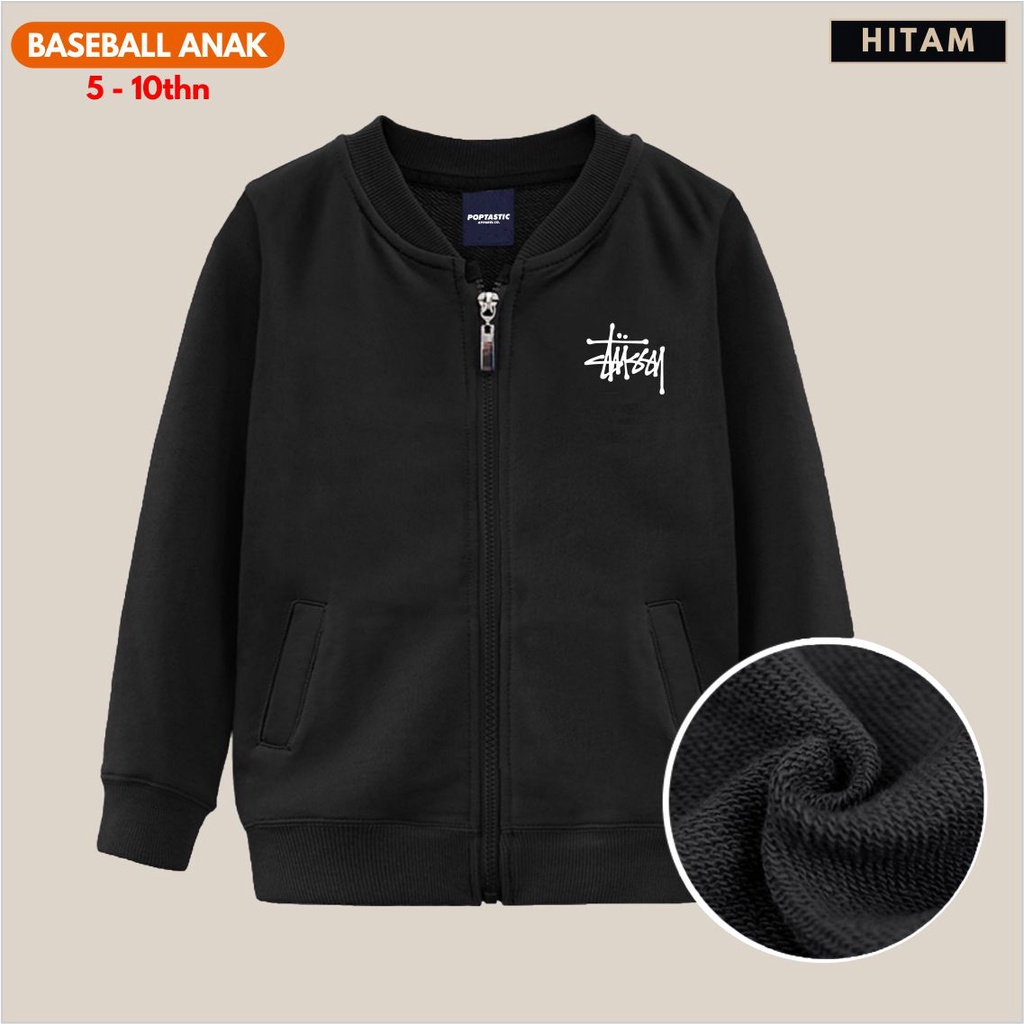 TERBARU !! STUSY  Jaket Baseball ORIGINAL Bomber Anak Laki-laki Perempuan KATUN Tebal