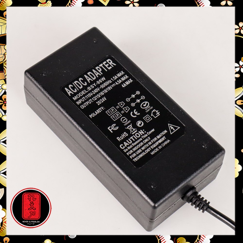 Power AC Adapter Laptop Universal Plug 12-24V 4.5A - BSY-96W - Black