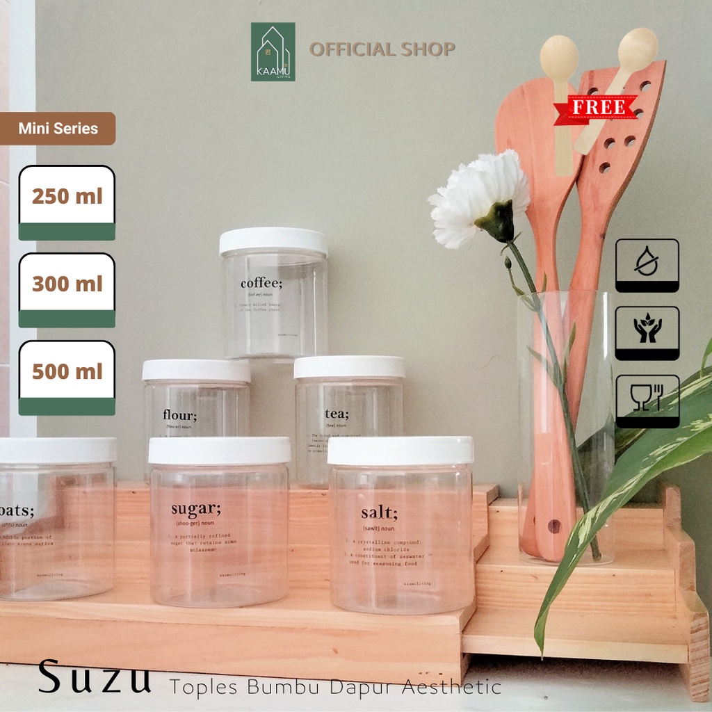 KAAMULIVING Suzu Toples Bumbu Dapur / Wadah Tempat untuk Bumbu Dapur Aesthetic