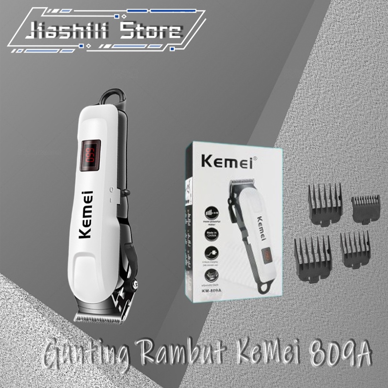 Hair Clipper Kemei KM-809A LED DISPLAY Alat Mesin Cukur Rambut/alat potong rambut Dilengkapi dengan 4 sisir pengganti untuk pemangkasan khusus