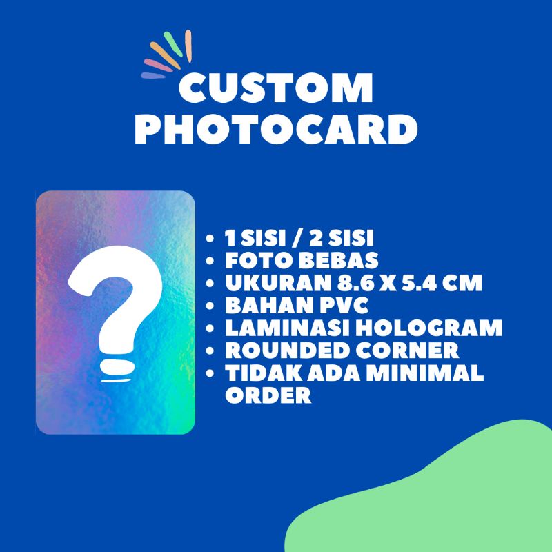 CUSTOM CETAK PC PHOTOCARD | CETAK KARTU | BAHAN PVC | HOLOGRAM