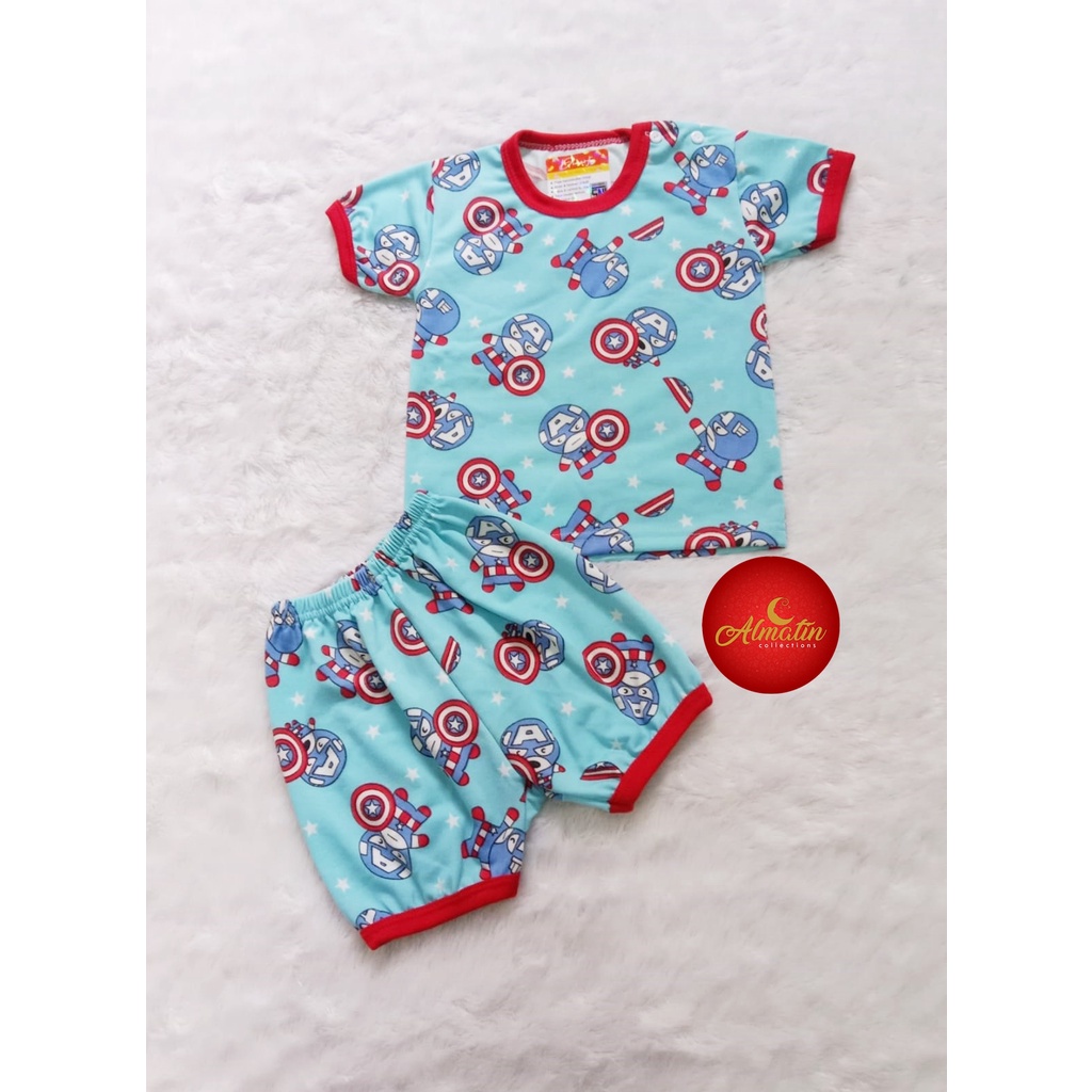 Baju Bayi Laki Laki/Setelan pendek anak laki laki/Baju kaos kancing pundak