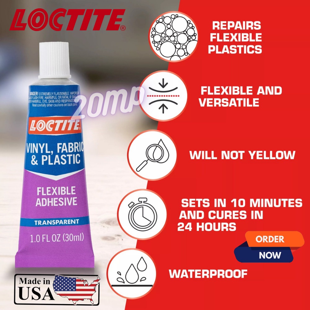 

H7Y Lem Loctite Vinyl Fabric and Plastic Lem Vynil Kain dan Plastik USA