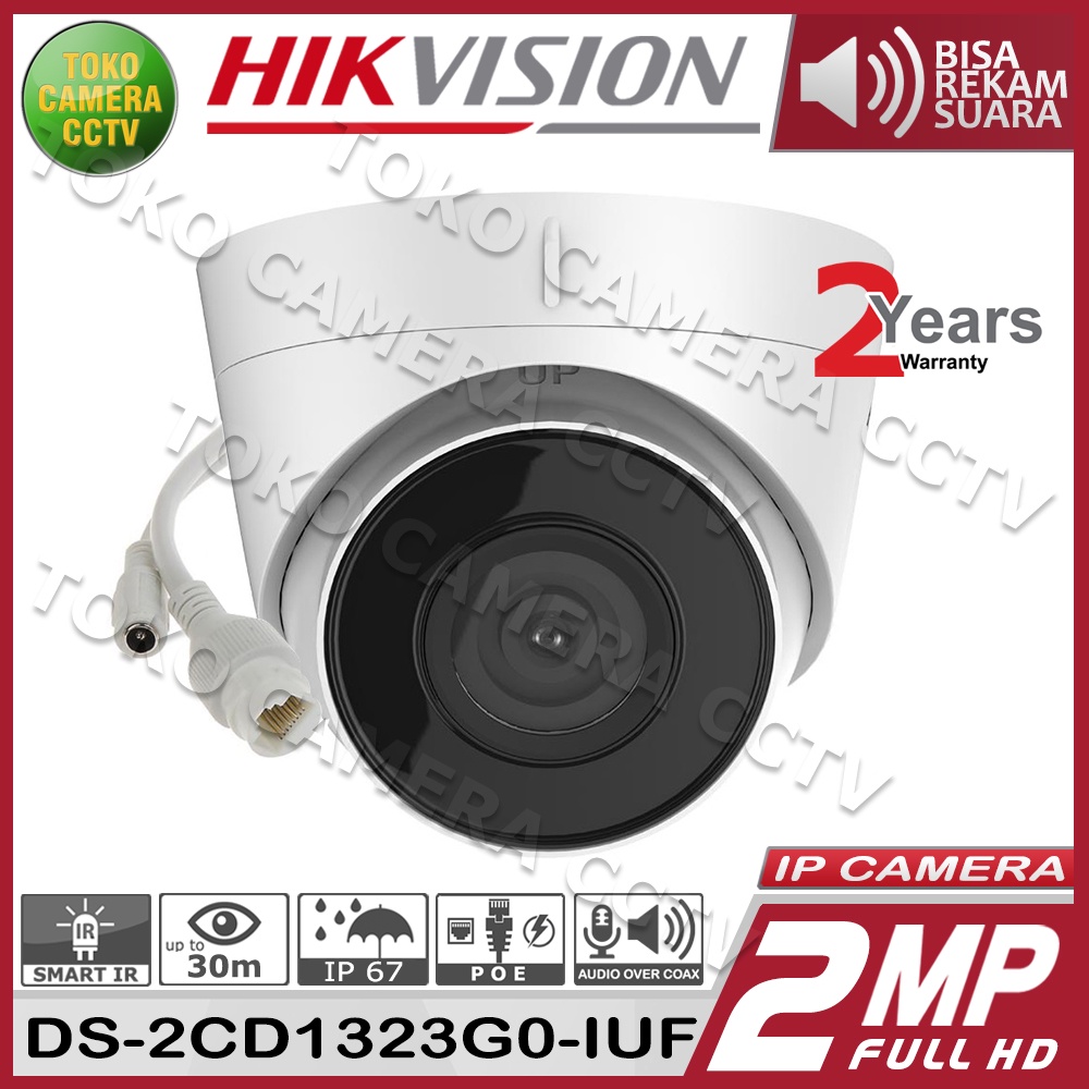 IP CAMERA 2MP HIKVISION DS-2CD1323G0-IUF BUILD IN MIC AUDIO