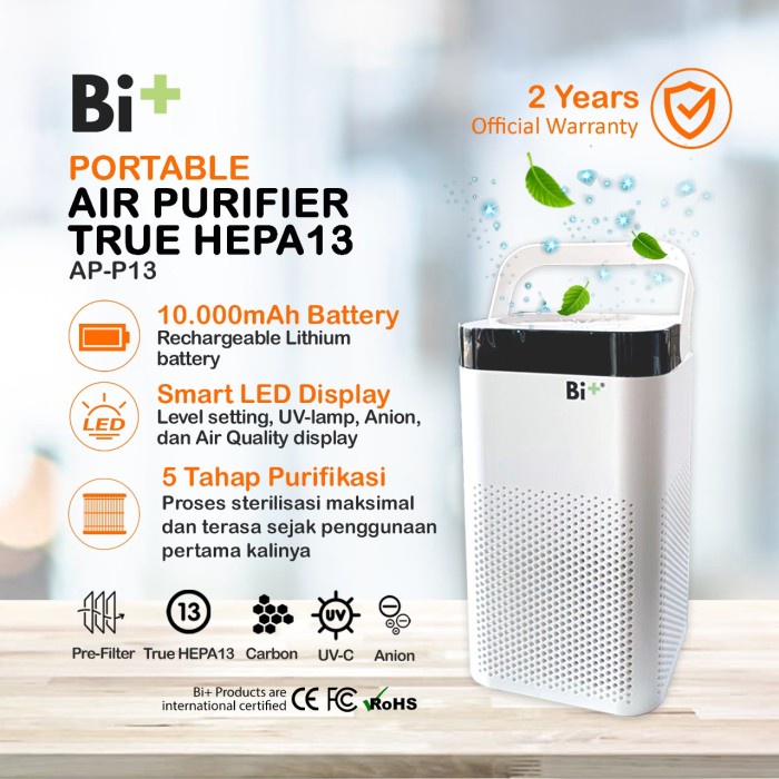 Bi+ Air Purifier Hepa Filter 13 Portable