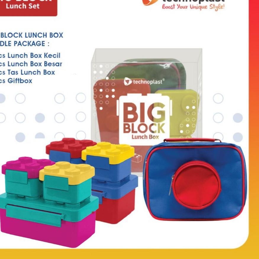 ➵ Technoplast Big Block Lunch Box with Lunch Bag ❄