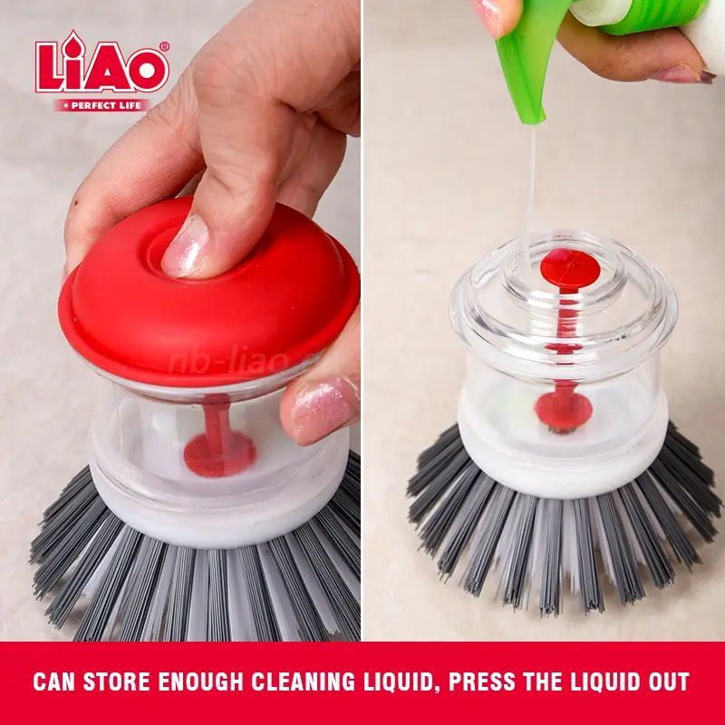 LIAO Sikat Cuci Piring 2 in 1 Kitchen Brush with soap dispenser (D130002)