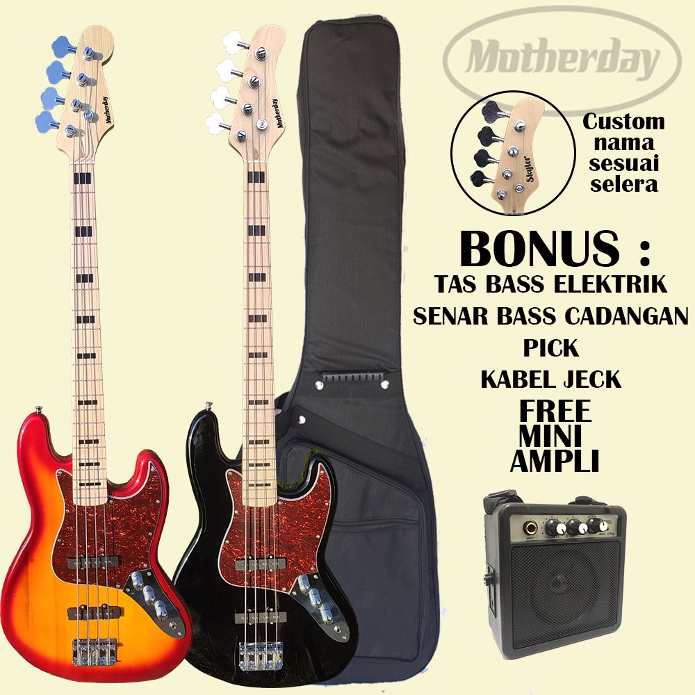 Bass elektrik custom nama FREE PACKING KAYU dan BERGARANSI 100%