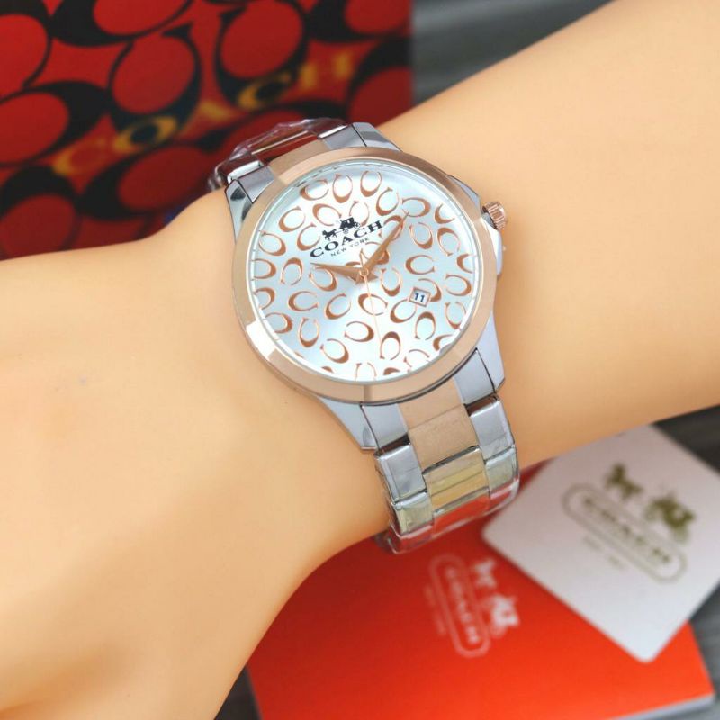 JAM TANGAN COACH RANTAI STAINLISS STEEL PRIA WANITA FASHION TERLARIS