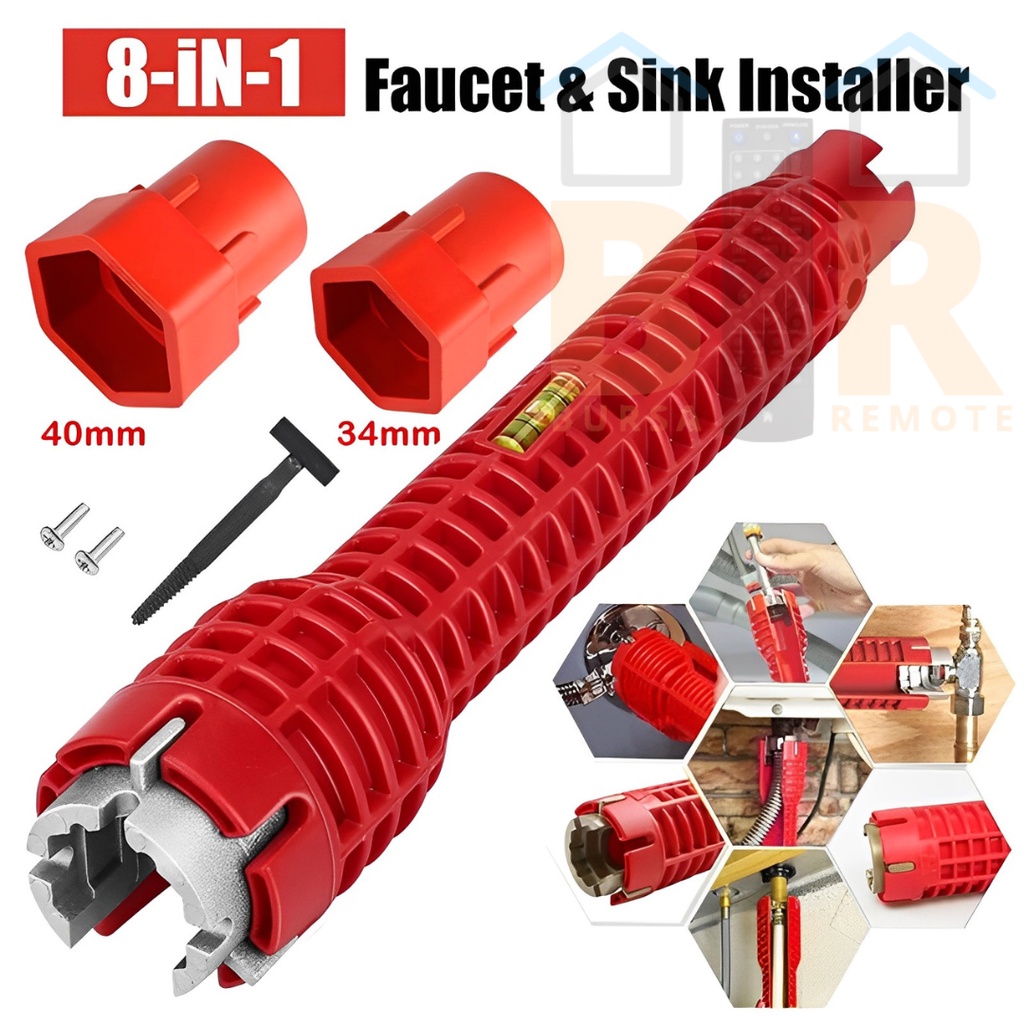 Kunci Pas Faucet And Sink 8IN1 Installer Pembuka Selang Socket Kran Wastafel Soket Pipe Air