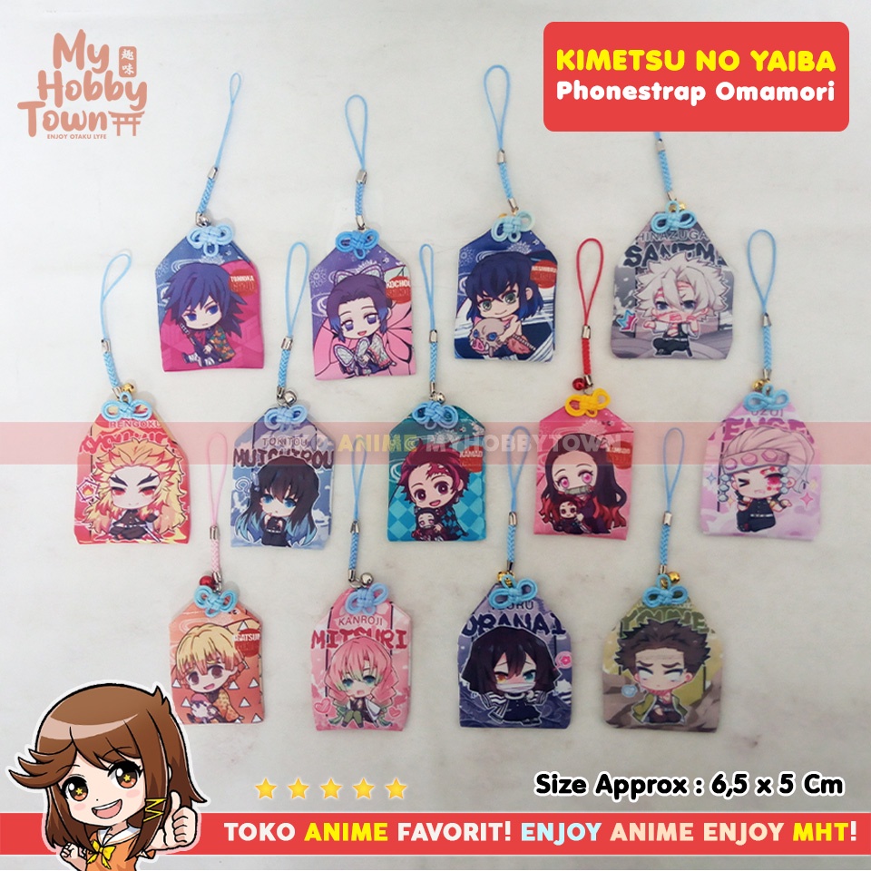 Gantungan HP Anime Kimetsu no Yaiba Demon Slayer Omamori Phone Strap