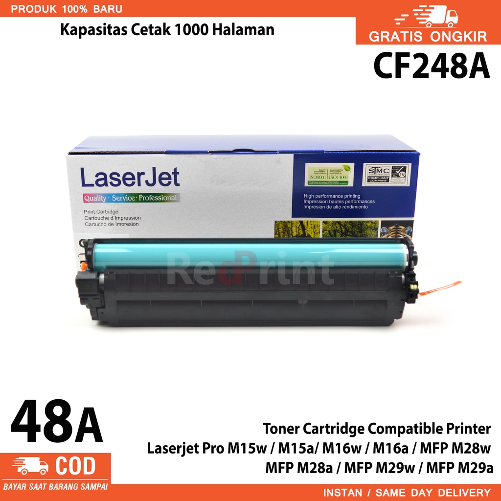 Toner Cartridge 48A Compatible Printer LaserJet Pro M15w / M15a/ M16w / M16a / MFP M28w /  MFP M28a / MFP M29w / MFP M29a  Toner Cartridge CF248A