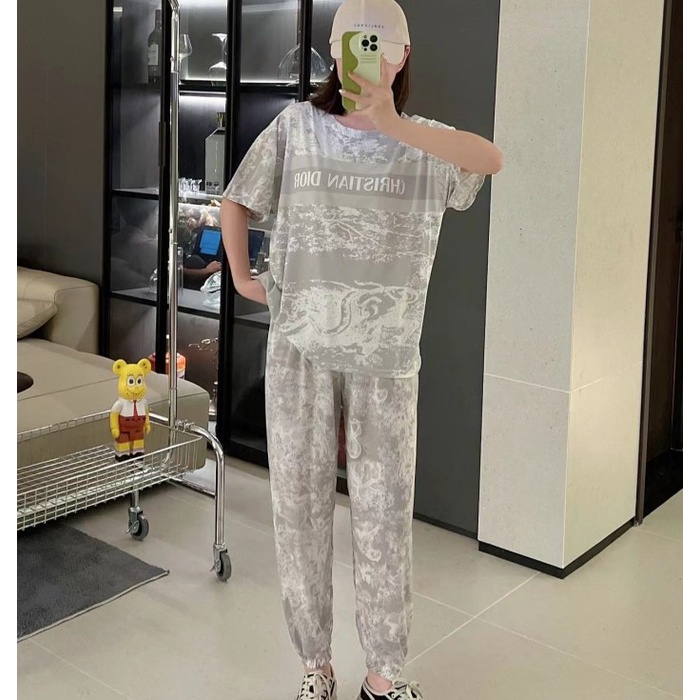 Promo Ramadhan  - AJWPedia CP Piyama Joger | Baju Tidur Wanita Dewasa | Piyama Wanita - D Grey - Sed