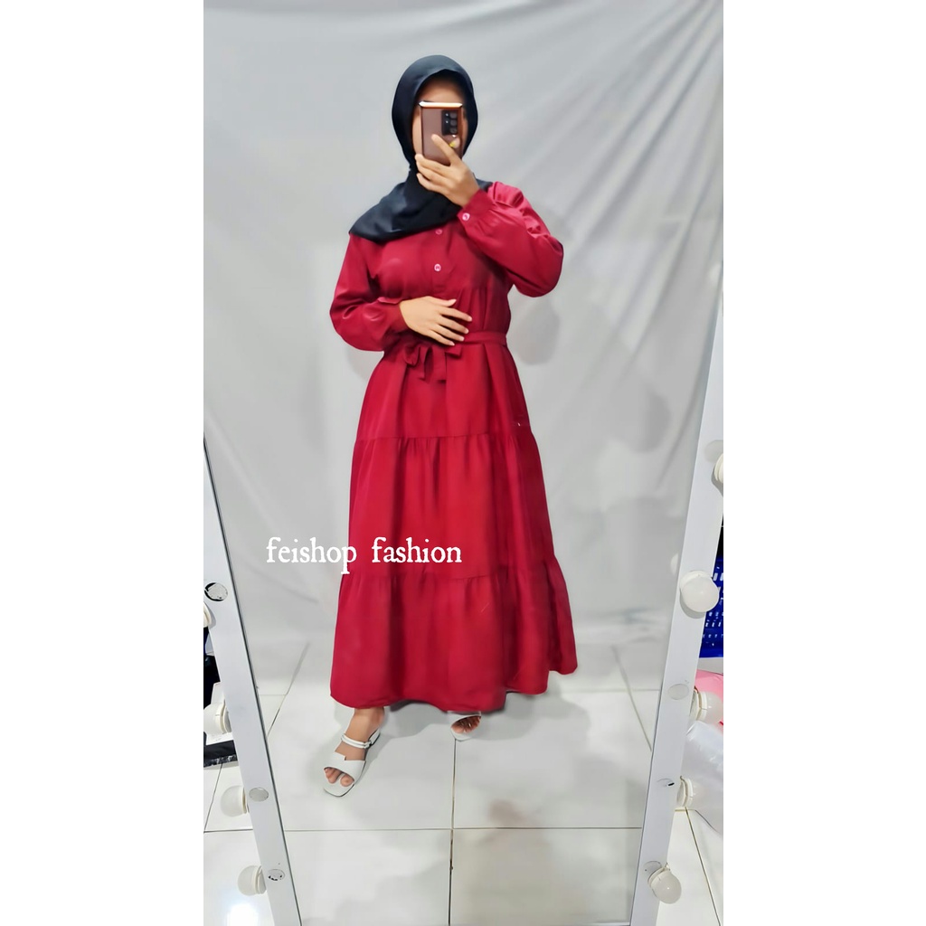 GAMIS BREZANI MIDI LONG DRESS BAHAN KATUN RAYON