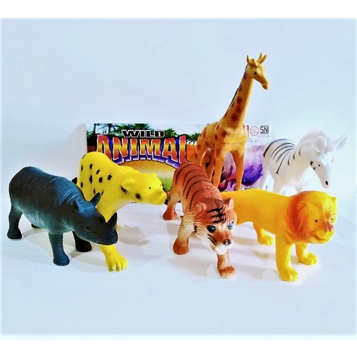 MAINAN ANAK DINOSAURUS HAPPY ANIMAL WORLD WILD 1 SET ISI 6