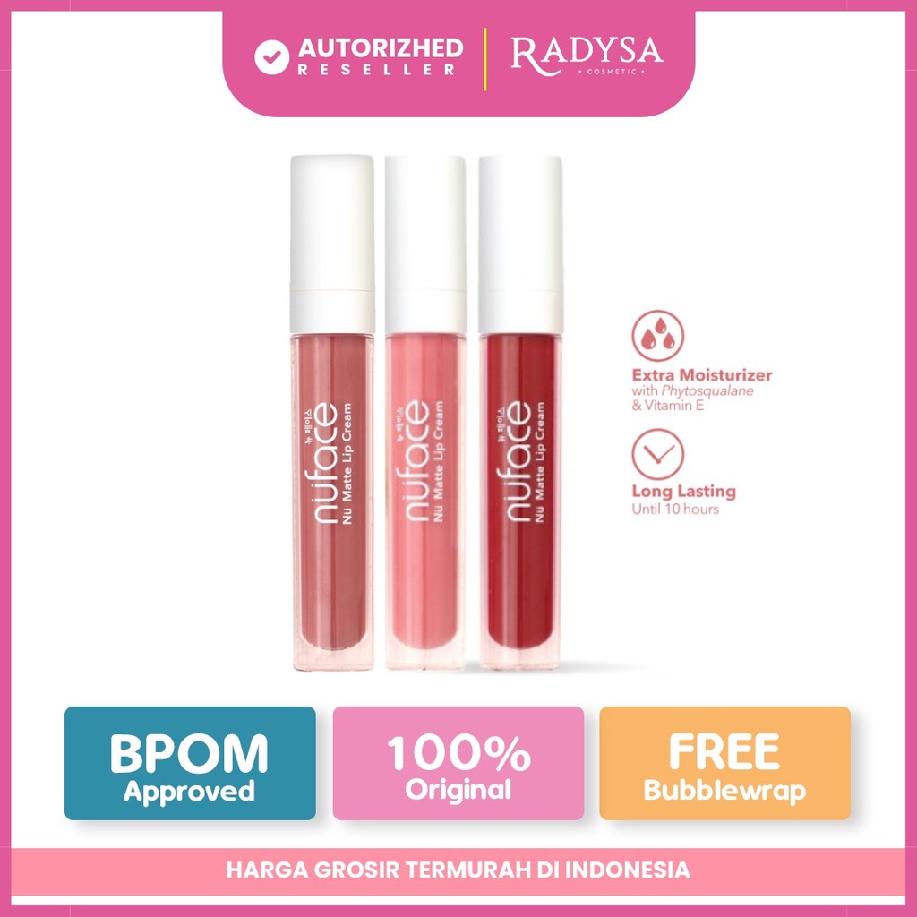 𝐑𝐀𝐃𝐘𝐒𝐀 - Nuface Nu Matte Lip Cream | Sensasi Caramel, Warna Intense, Tahan Lama