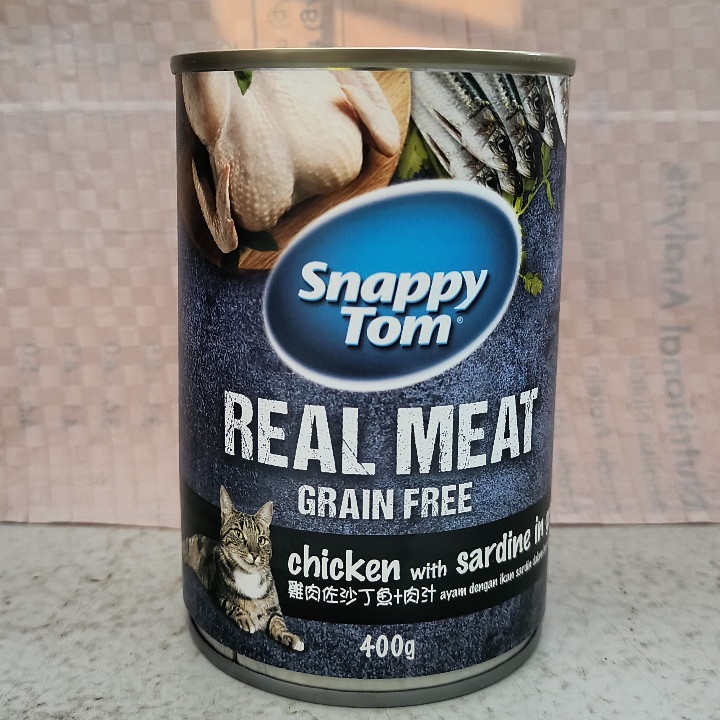 Makanan Kucing Snappy Tom Kaleng Adult Chicken With Sardine In Jelly 400G Wet Food