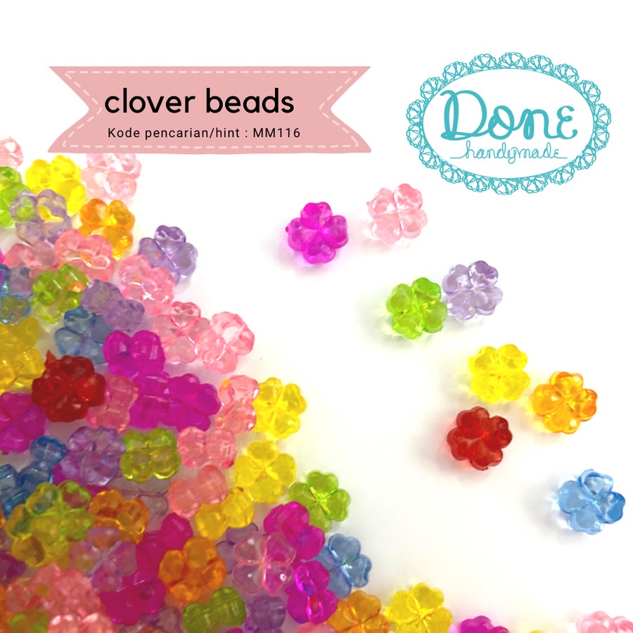 Done Handymade manik daun semanggi clover spacer beads aksesoris mm116