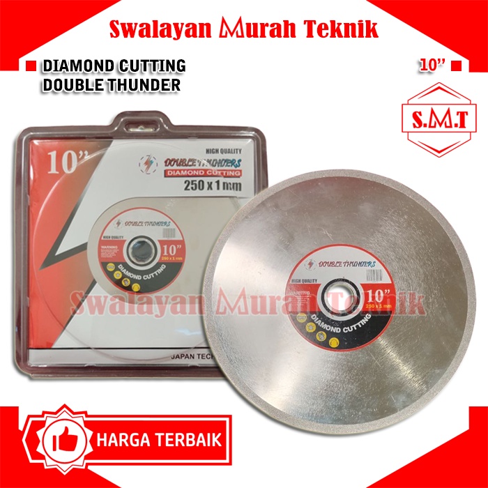 Mata Pisau Potong Batu Akik 10" Double Thunder Diamond Cutting Plated