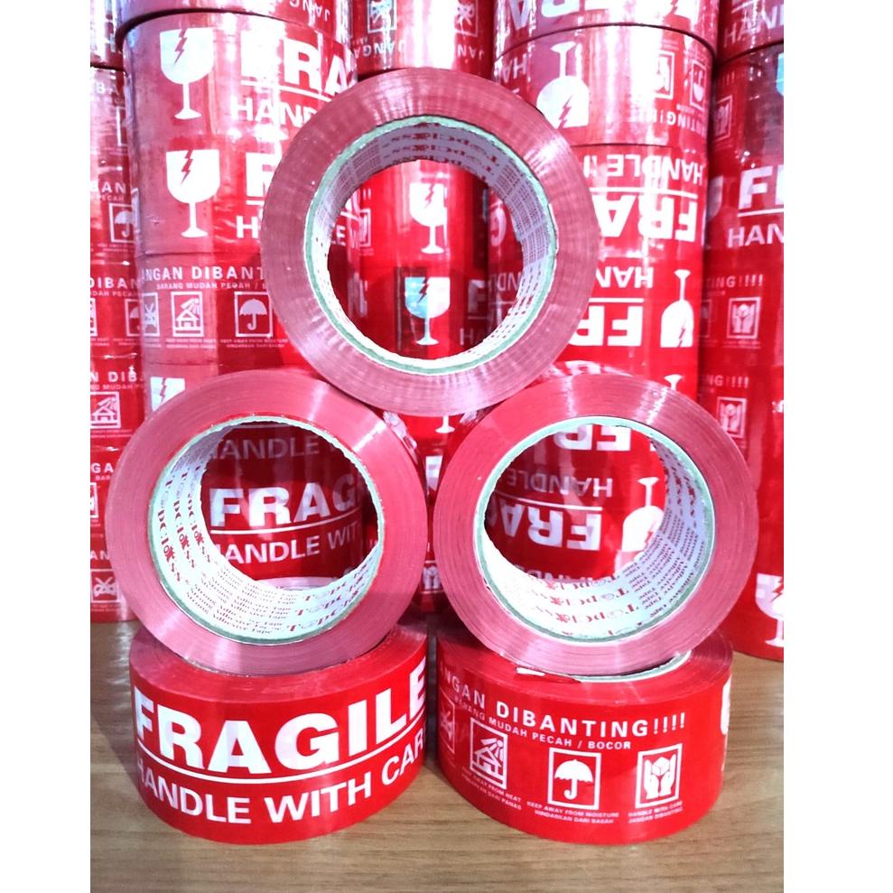 

[Z0B63] LAKBAN FRAGILE MERAH 100 METER FULL x 48 MM BEST SELLER TERLARIS SUPER TEBAL 42