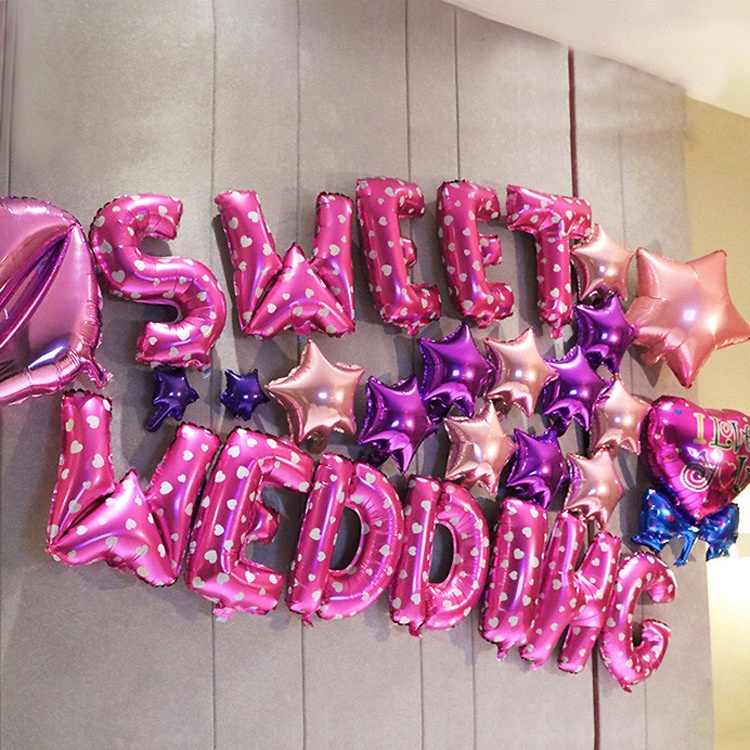 MMM Balon Foil Huruf Motif Love ±40cm Ballon Foil Abjad Alphabet Pink LOVE Balon Huruf Satuan ± 40 Cm Murah