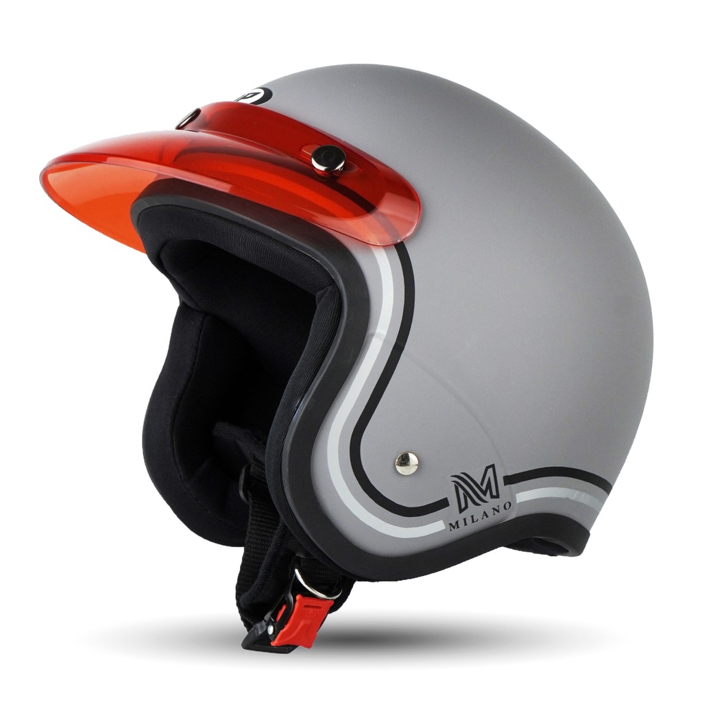 Helm Bogo Polos Helm Retro Pria Wanita SNI pet warna