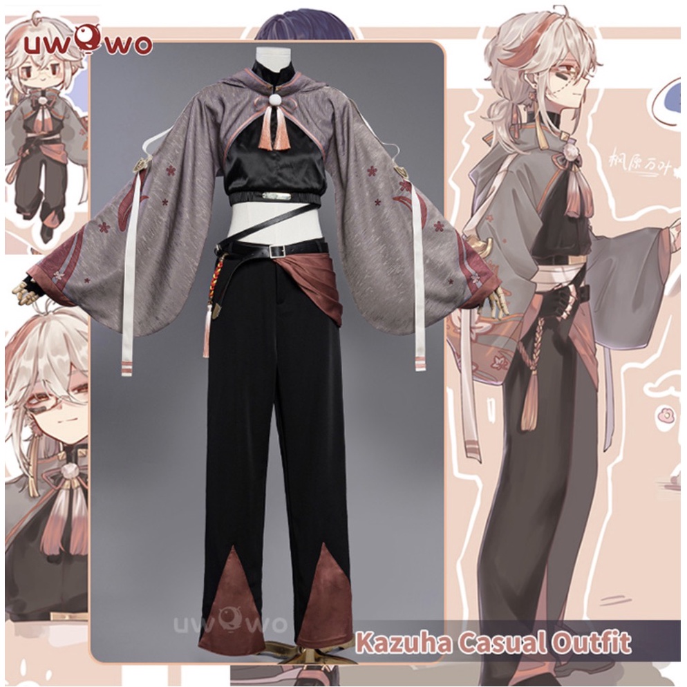 PRE-SALE UWOWO Genshin Impact Kaedehara Kazuha Doujin Cosplay Costume Game Fanart: Kazuha&amp;Scaramouche OOTD Casual Wear Outfit