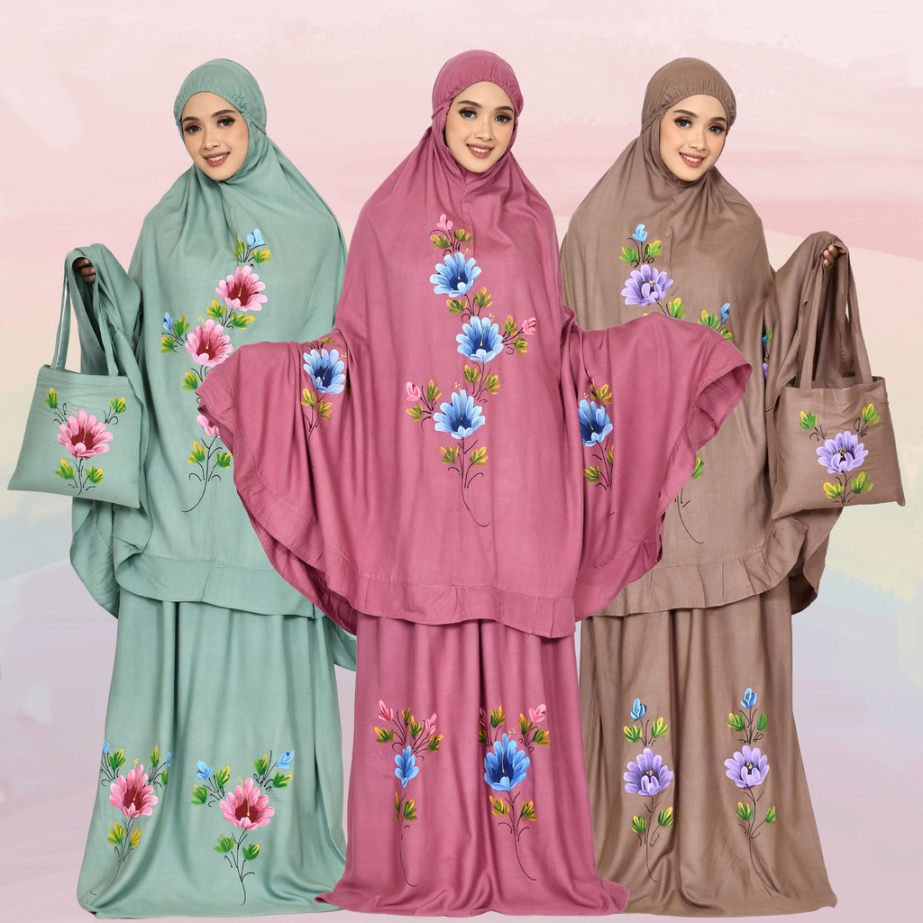 Mukena Bali Lukis Bahan Rayon Premium Untuk Remaja Dan Dewasa Termurah Kekinian