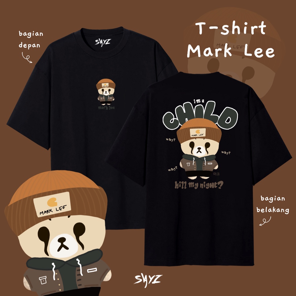 [ READY ] Kaos Mark Lee NCT 'Child' Album ver - Cheetah Doll kaos depan belakang