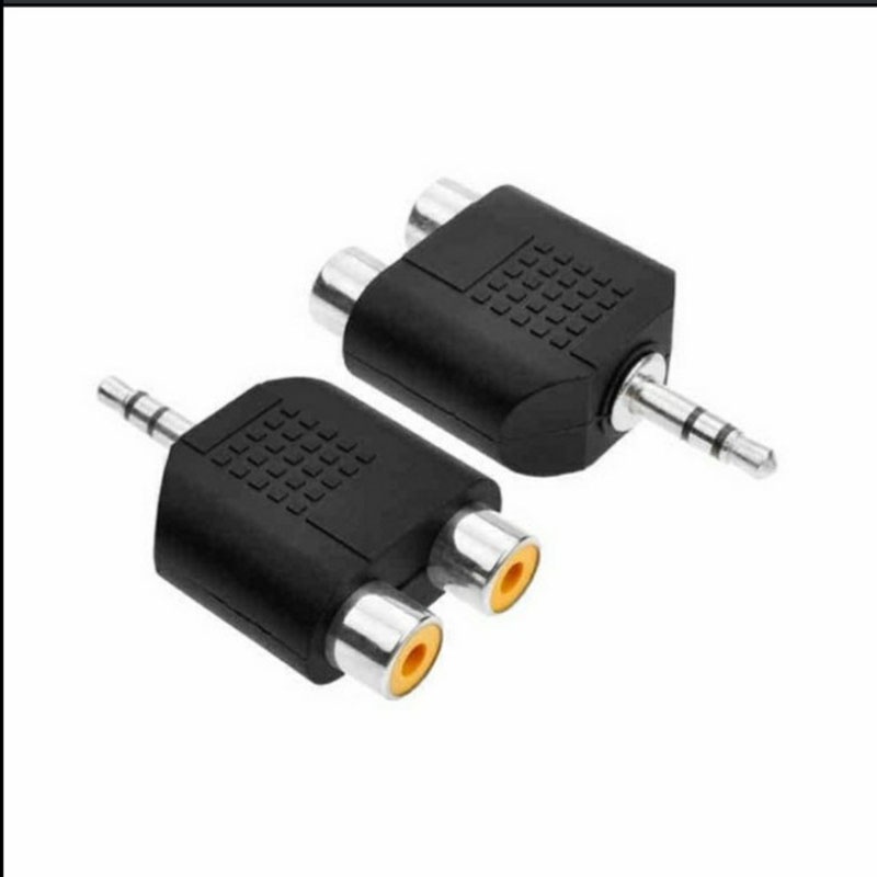 Audio 3.5mm Male to 2 RCA Female Untuk ke Speaker Aktif